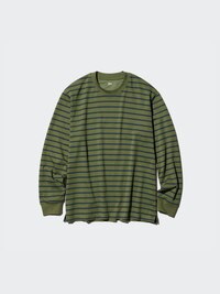 AIRism Cotton Crew Neck T-Shirt (Stripe)