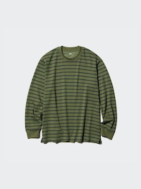 AIRism Cotton Crew Neck T-Shirt (Stripe)
