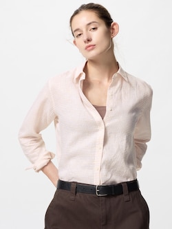 100% Premium Linen Shirt (Gingham)