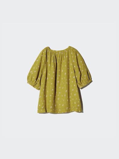 Linen Blend Volume Sleeve Blouse | Printed