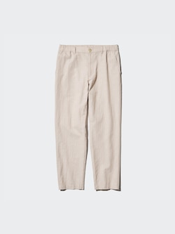 Linen Blend Relaxed Trousers (Stripe)