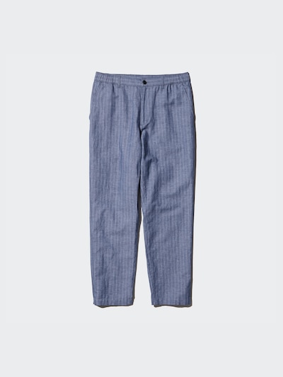 Relaxed Fit Broek van Linnenmix (Gestreept)