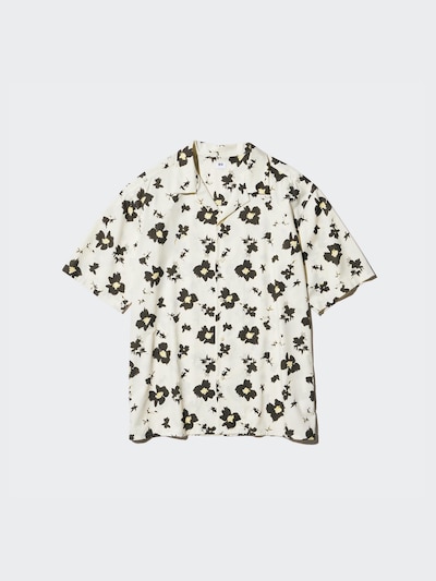 Open Collar Short Sleeve Shirt | Printed