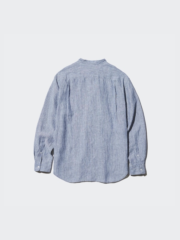 Premium Linen Shirt | Stand Collar | Striped