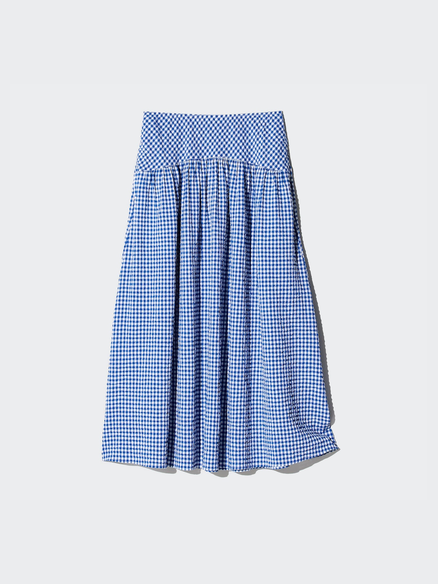 Women's Seersucker Volume Skirt | Gingham | UNIQLO US