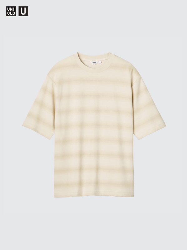 AIRism Cotton Oversized T-Shirt | Half Sleeve | Striped