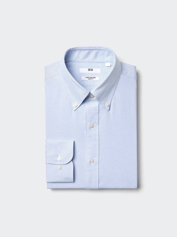 Super Non-Iron Slim Fit Shirt (Button-Down Collar, Stripe)