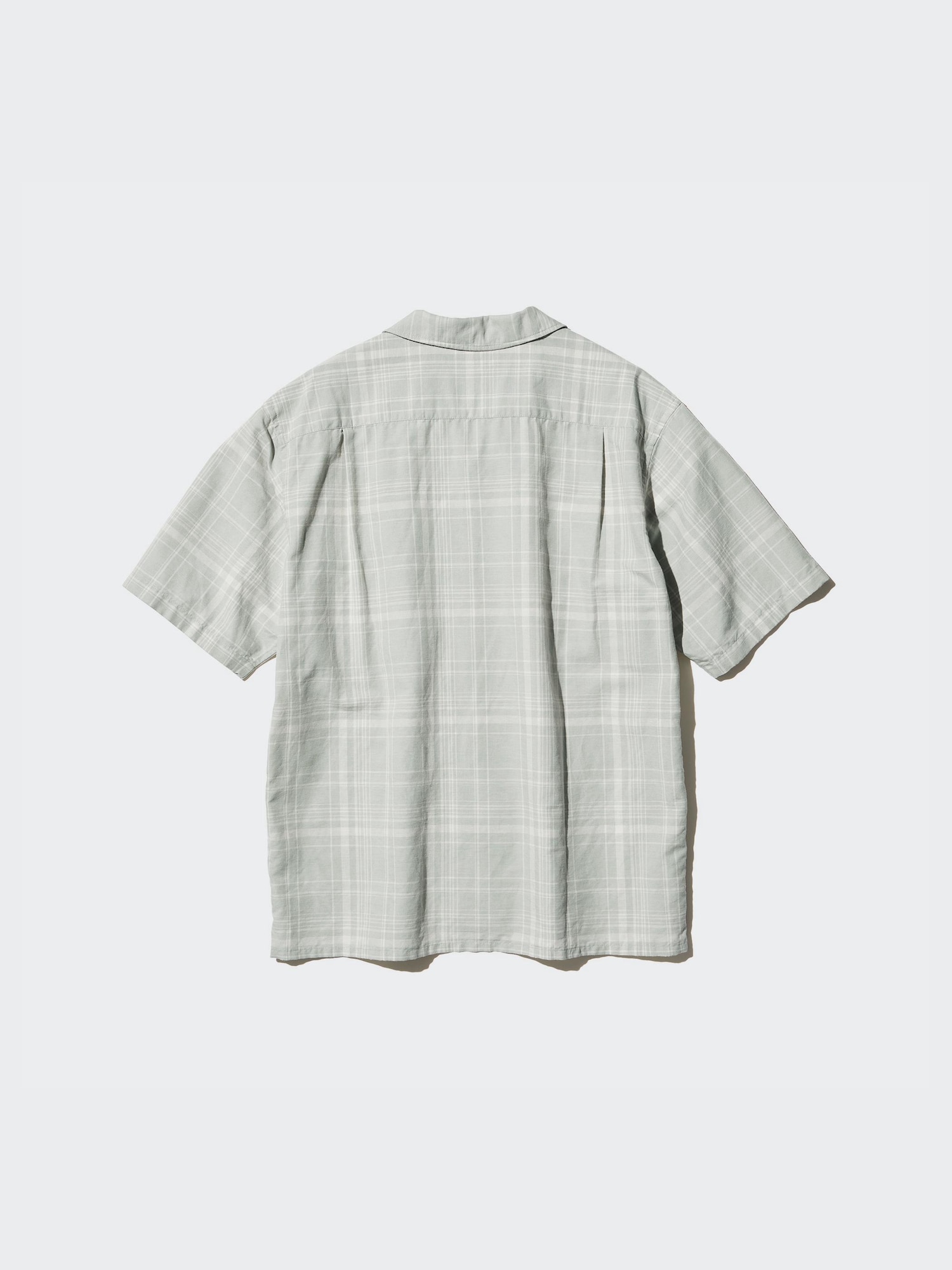 Cotton Linen Open Collar Shirt | Short Sleeve | Checked Cotton Linen Open Collar Shirt | Short Sleeve | Checked