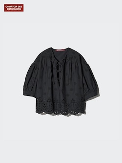 Cotton Embroidery Blouse (Short Sleeve)