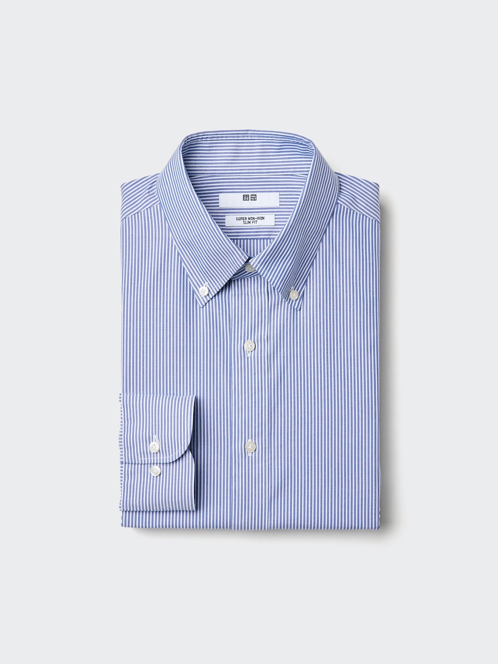 Uniqlo Super Non-Iron Slim Shirt | Button Down Collar | Striped