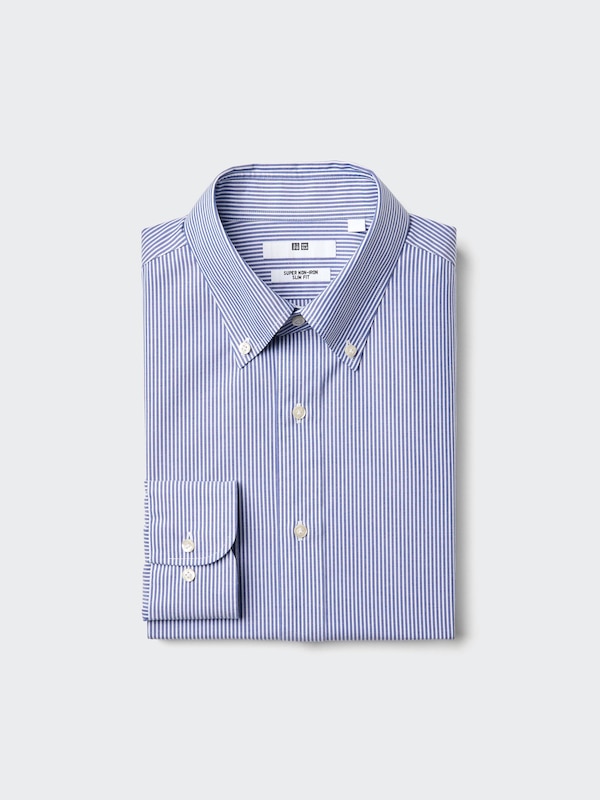Super Non-Iron Slim Shirt | Striped | Button Down Collar
