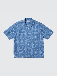Disney in Blue Cotton Linen Shirt