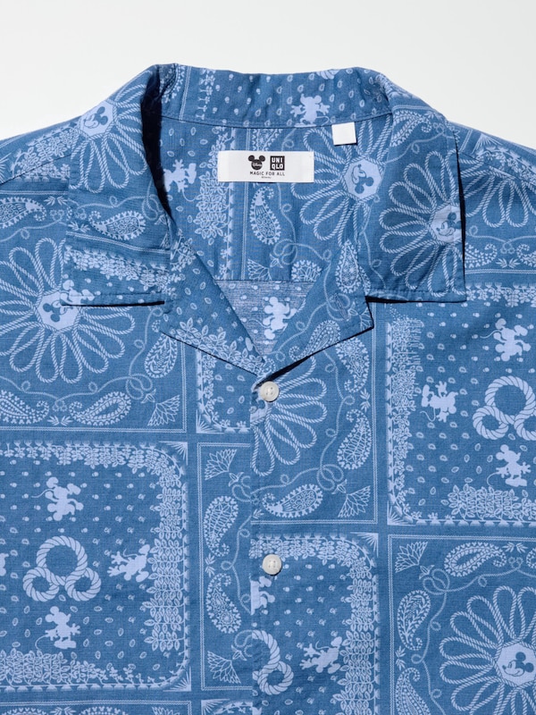 Disney in Blue Cotton Linen Shirt