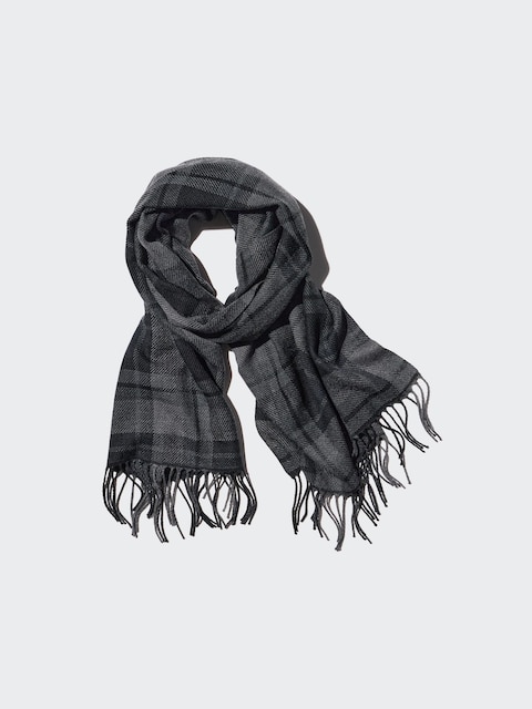 Клетчатый шарф Uniqlo HEATTECH DARK GRAY
