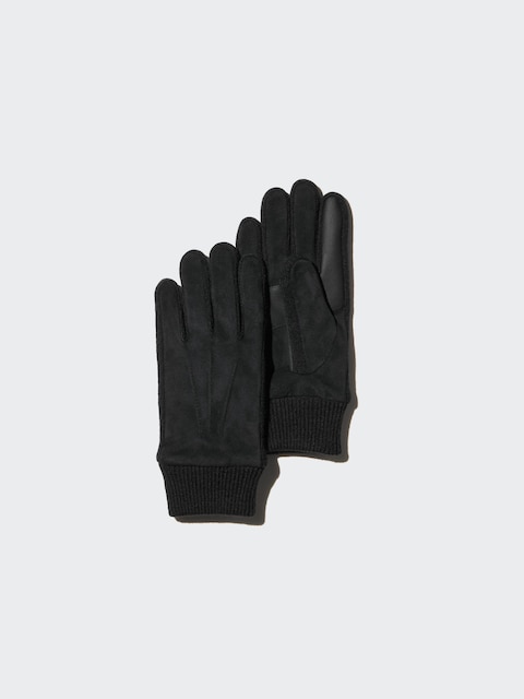 Перчатки с подкладкой Uniqlo HEATTECH | Искусственная замша черного цвета