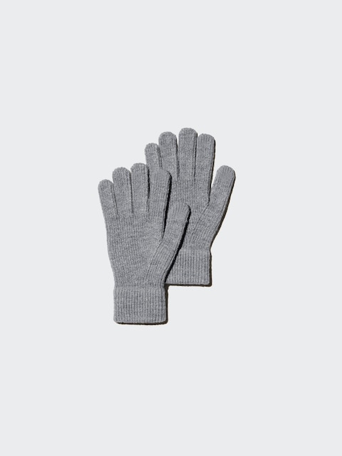 Вязаные перчатки Uniqlo HEATTECH серого цвета