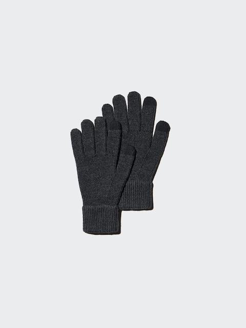 Унисекс перчатки Uniqlo Heattech трикотажные, темно-серые