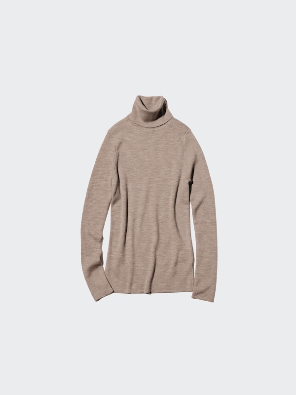 100% Merino Ribbed Turtleneck Jumper