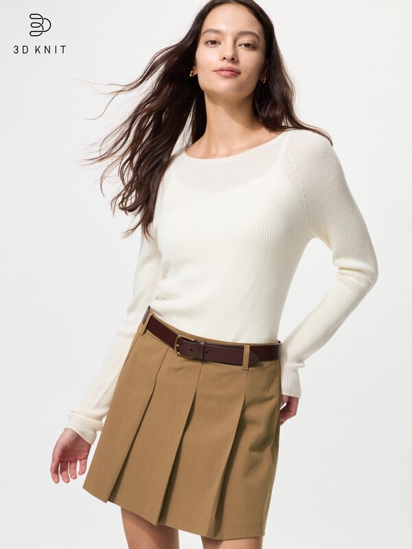 Pull en maille mérinos 3D pour Femme | UNIQLO FR