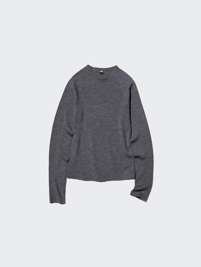 3D Knit Seamless 100% Merino Ribbed Crew Neck Jumper