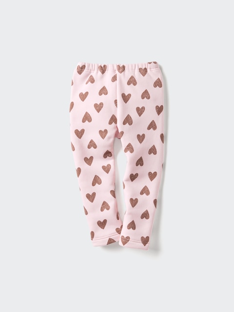Uniqlo Roze - Fleece Legging (Print) - 3-4 Jaar (110Cm)