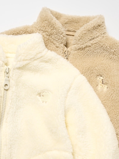 Baby Fluffy Yarn Fleece Full-Zip Jacket | Embroidered