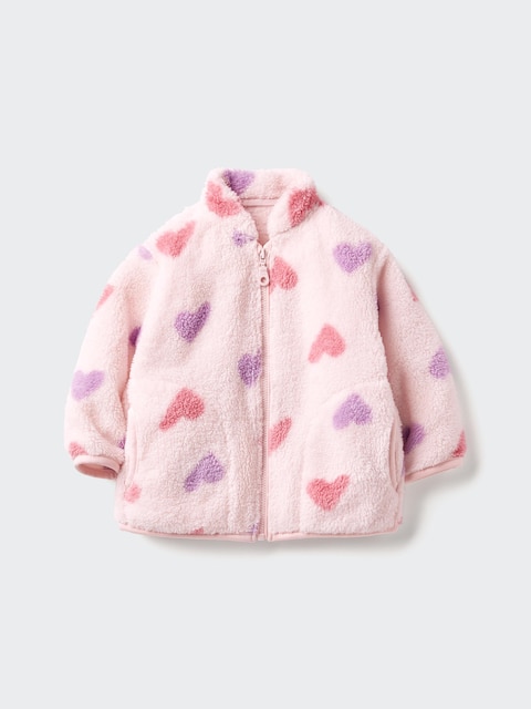 Uniqlo Roze - Fluffy Fleece Jack (Print) - 12-18 Maanden (80Cm)