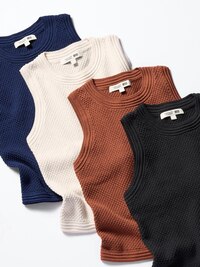 Cotton Popcorn Short Sweater | Sleeveless