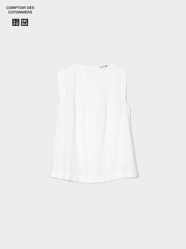 Transparente Bluse (Baumwolle, ärmellos)