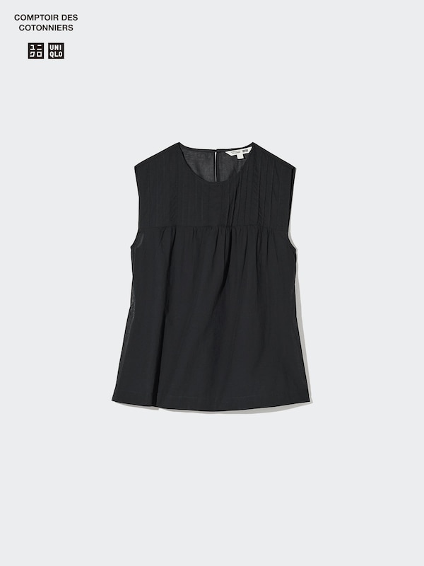 Cotton Sheer Blouse | Sleeveless