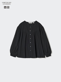 Cotton Sheer Blouse (3/4 Sleeve)