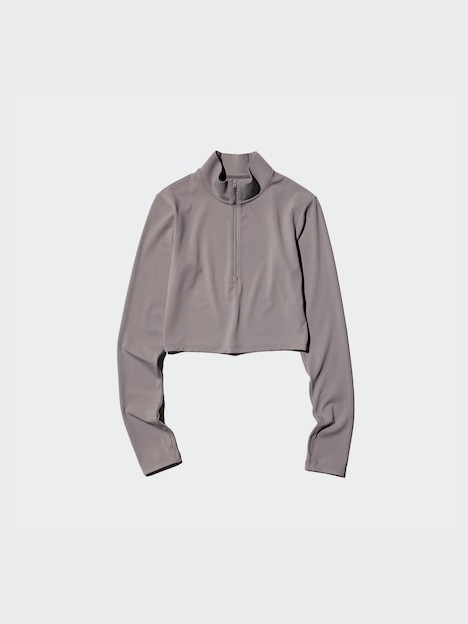 AIRism Soft Half Zip T-Shirt Long Sleeve