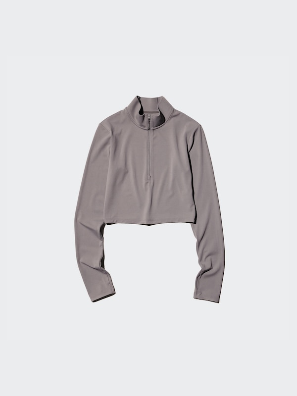 AIRism Soft Half Zip T-Shirt Long Sleeve