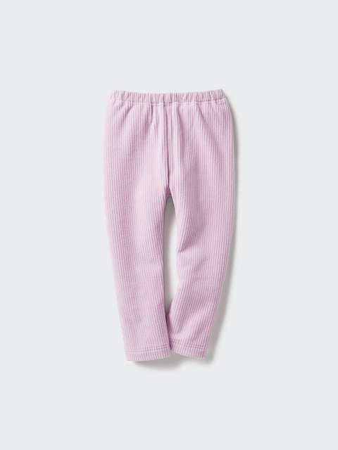 Uniqlo Lyserød - Toddler Fleece Leggings (Corduroy-Like) - 12-18 Months (80Cm)