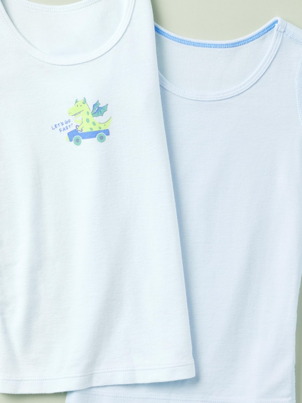Cotton Ribbed T-Shirt (2 Pack, Printed)