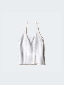 Open Back Halter Bra Top | Striped