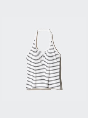 Open Back Halter Bra Top | Striped