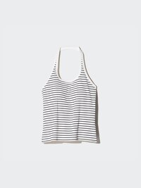 Open Back Halter Bra Top | Striped
