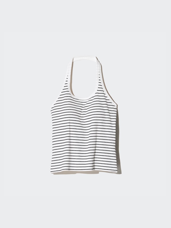 Open Back Halter Bra Top | Striped