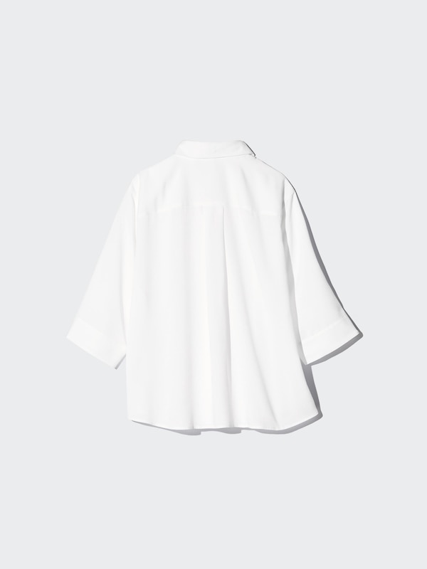 Rayon Skipper Collar Blouse | 3/4 Sleeve