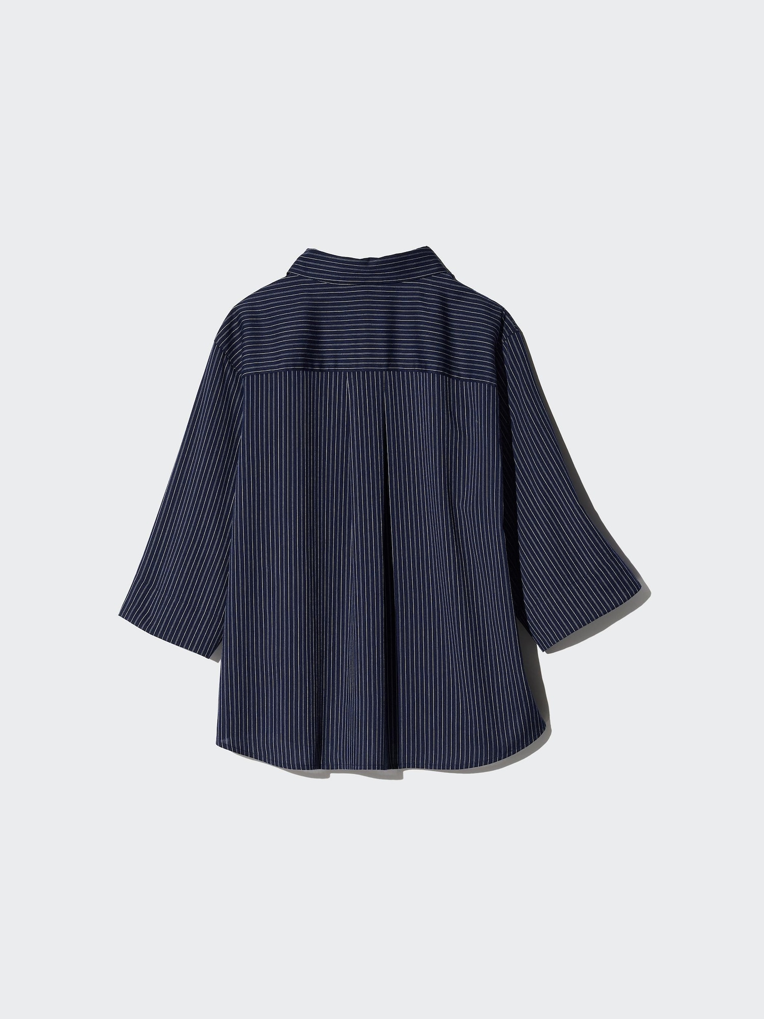 Women's Rayon Skipper Collar Striped Blouse | 3/4 Sleeve | UNIQLO US