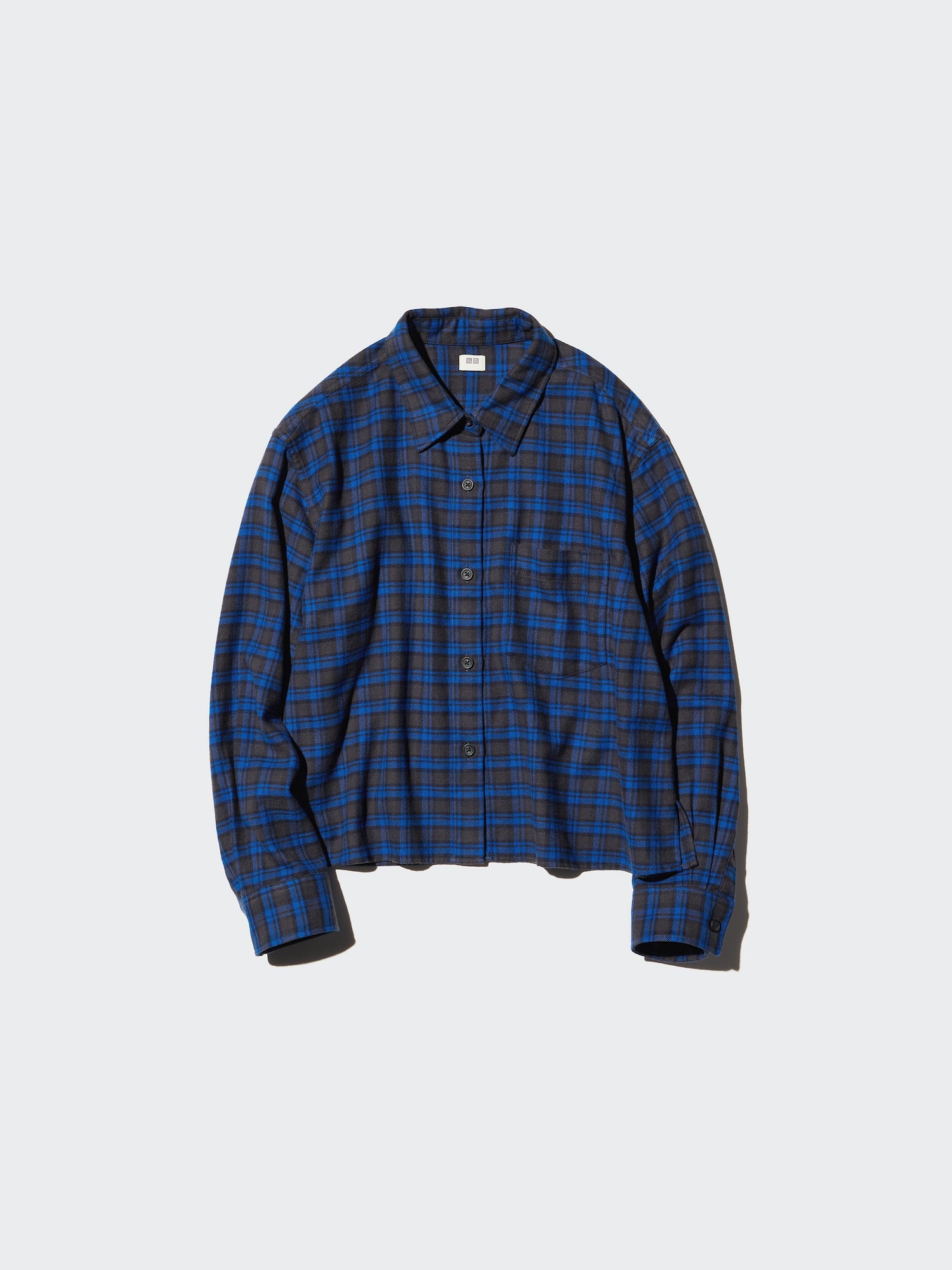 Women's Flannel Boxy Cropped Shirt | Checked | UNIQLO US