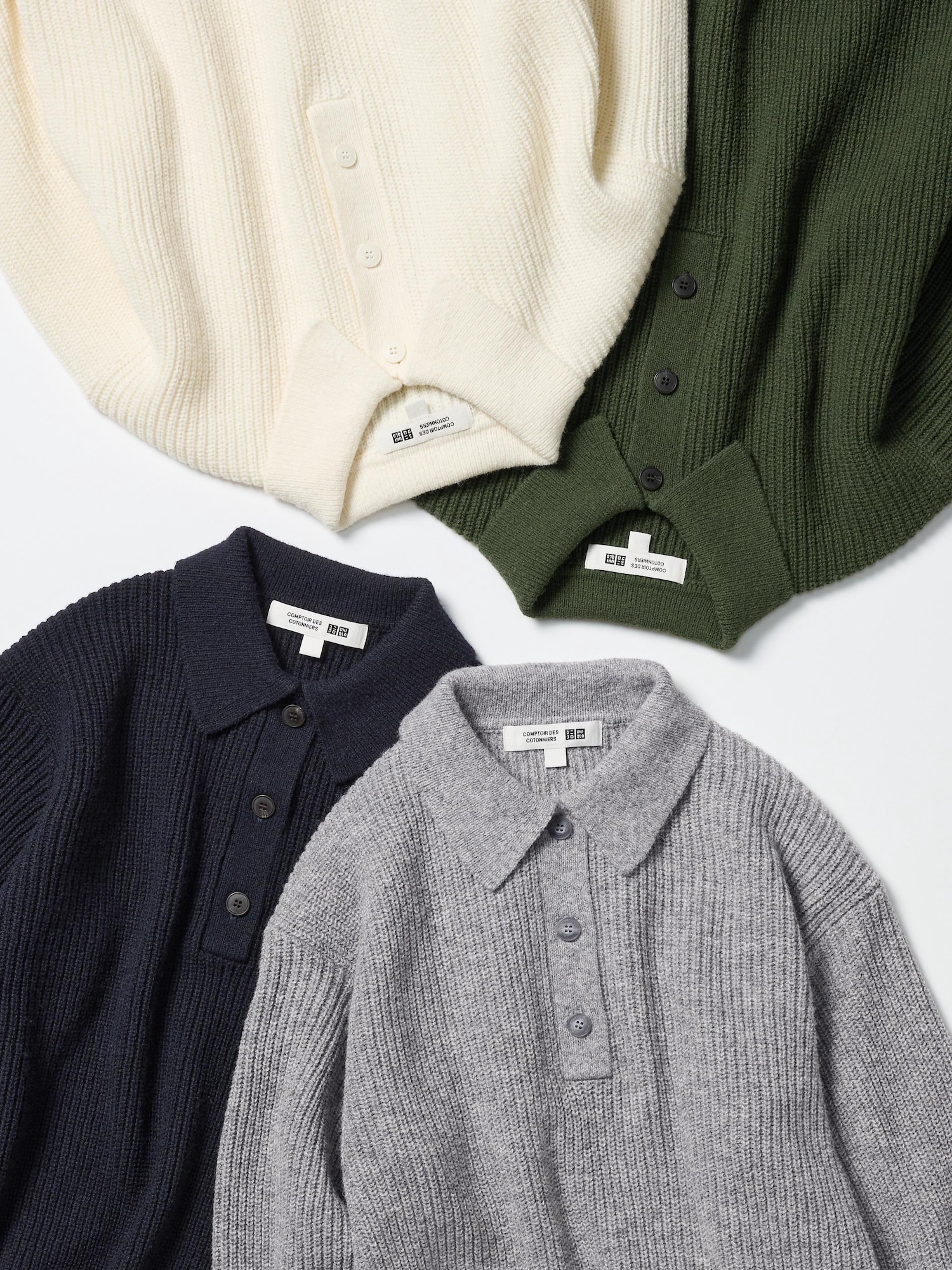 トップス Dots Wool Knit Polo Sweater jdo03940.jpg