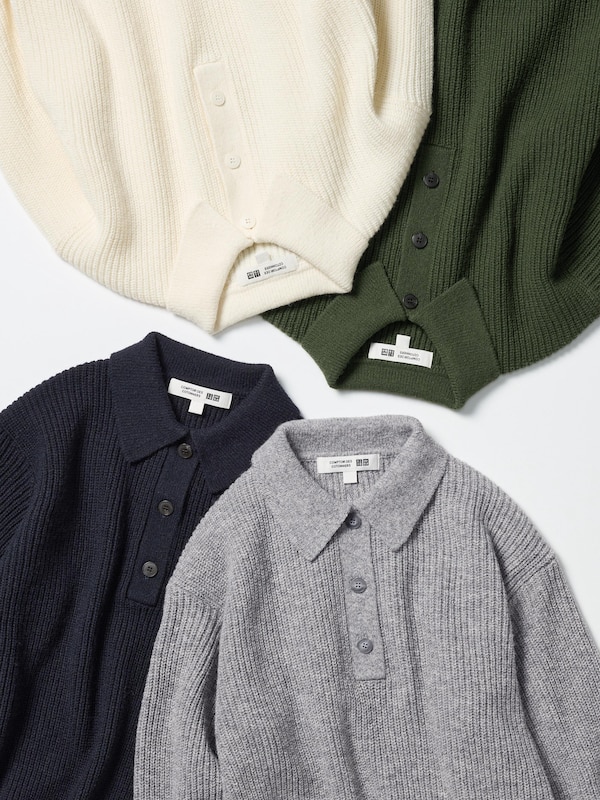 Wool Blend Polo Sweater