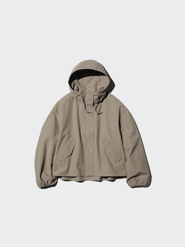 Cotton Blend Short Parka