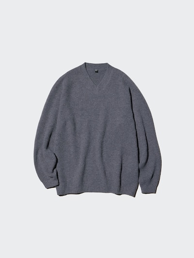 3D Souffle Yarn V-Neck Sweater