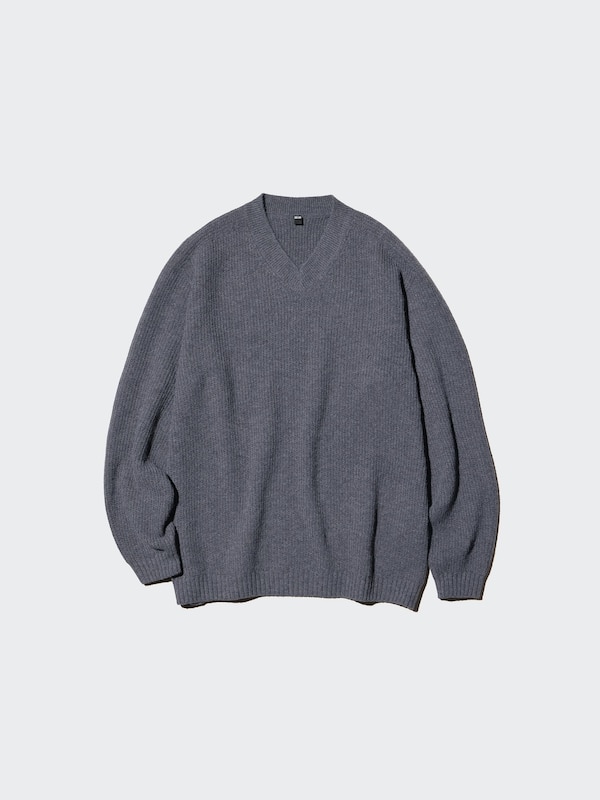 3D Souffle Yarn V-Neck Sweater