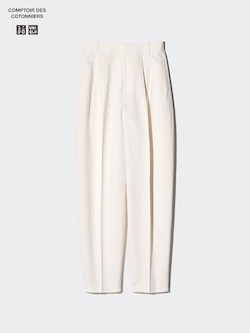 Linen Blend Barrel Leg Trousers (Longer)