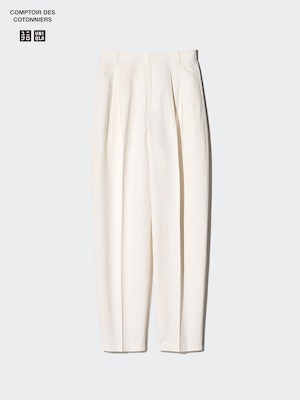 Linen Blend Barrel Leg Trousers (Longer)
