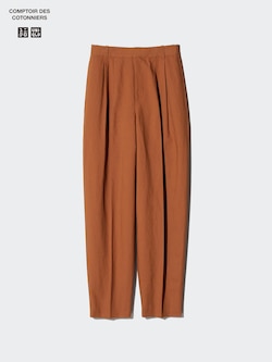 Linen Blend Barrel Leg Trousers (Longer)